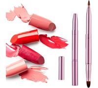 Wllhyf Pinceaux De Maquillage Pour Les Lèvres, Applicateurs Professionnels Rétractables Double Face, Fond De Teint Portable, Rouge À Lèvres Exfoliant Avec Capuchon Pour Femmes Et Filles (Rosa)