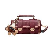 WLLJYSJZL Sac à bandoulière matelassé pour femme, petit sac fourre-tout carré, sac à main avec pendentif en forme de poupée lapin pour cadeau, Rouge