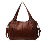 WLLJYSJZL Sac fourre-tout à bandoulière pour femme, grande taille, rétro, sac à main seau pour cadeau, voyage, travail, Brun