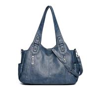 WLLJYSJZL Sac fourre-tout à bandoulière pour femme, grande taille, rétro, sac à main seau pour cadeau, voyage, travail, B_lake Blue