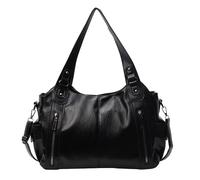 WLLJYSJZL Sac fourre-tout à bandoulière pour femme, grande taille, rétro, sac à main seau pour cadeau, voyage, travail, noir, Tendance