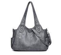 WLLJYSJZL Sac fourre-tout à bandoulière pour femme, grande taille, rétro, sac à main seau pour cadeau, voyage, travail, B_Gris foncé
