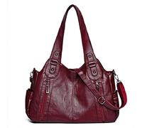 WLLJYSJZL Sac fourre-tout à bandoulière pour femme, grande taille, rétro, sac à main seau pour cadeau, voyage, travail, Rouge, Tendance