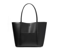 WLLJYSJZL Sac fourre-tout en cuir de vache pour femme, grande capacité, sac à main de voyage, noir