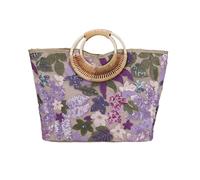 WLLJYSJZL Sac fourre-tout tissé brodé à paillettes pour femme élégant d'été plage sac à main à bandoulière avec poignée en bambou pour les vacances, Violet
