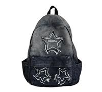 WLLJYSJZL Y2K Sac à dos étoilé, sac à dos en denim gothique grunge, sac à dos punk rock emo pour femme et homme, sac à dos dégradé de monstre des années 2000, 7 Noir, Large, Tendance