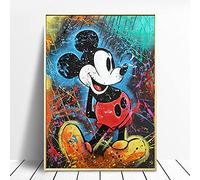 WLLLO Coloré Mickey Mouse Peinture Graffiti Wall Street Art Toile Peinture Affiche Salon Décoration, Sans cadre 60 * 60cm