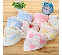 WLLLO serviette de bouche de bébé, écharpe, gaze 6 couches, bouton-pression bavoir bébé bébé en coton, nouveau foulard foulard enfant, 5 bébés filles (écharpe triangle)