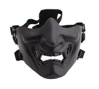 WLLLTY 1 demi-masque de jeu tactique Prajna Demi visage Hannya Oni Moto Evil Demon Knight pour Halloween Cosplay