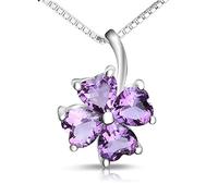 WLLLTY Collier tendance avec pendentif en forme de trèfle en cristal violet - Accessoire de clavicule pour femme - Chaîne en argent 925
