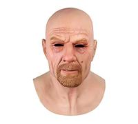 WLLLTY Masque d'Halloween en latex Breaking Bad Mr White - Masque réaliste pour fête costumée, Blanc, Taille unique