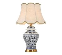 WLLWHF lampe de table Lampe de table en céramique chinoise en porcelaine bleue et blanche, lampe de chevet for chambre à coucher, lampe de lecture for étude
