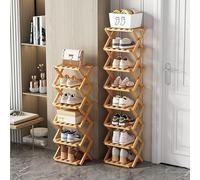 WLLWMYLY Étagère à Chaussures, Disponible en configurations à 2/3/4/5/6/7/8/9 Niveaux, adaptée aux couloirs, Chambres, armoires ou logements étudiants. (Bois Massif, 5e étage)