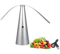 WLLWMYLY Rechargeableventilateur anti mouche de table, Ventilateur rotatif pour BBQ Picnic, Intérieur et extérieurventilateur anti-moustiques et insectes, (Argent, Modèle rechargeable + piles)