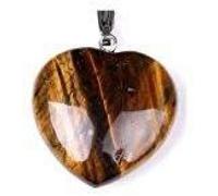 WLM Pendentif Coeur en Oeil de Tigre