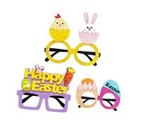 WLNEXT 3 pièces monture de lunettes d ' animaux de Pâques Design de Pâques accessoires de fête amusants pour les décorations de célébration et de costumes caractéristiques de décoration de lunettes