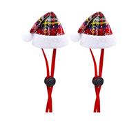 WLNEXT Lot de 2 chapeaux de Père Noël pour chiens et chats - Accessoires de vacances pour petites races - Bonnet de Père Noël réglable pour animaux de compagnie
