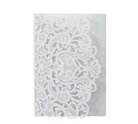 WLNEXT Lot de 50 cartons d'invitation de mariage en dentelle florale creuse pour fiançailles, anniversaire