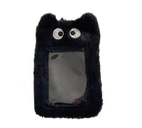 WLNEXT Porte-clés en peluche douce pour carte photo, carte d'identité, carte de crédit avec porte-clés motif dessin animé 7,6 cm, protecteur de carte d'école