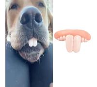 WLngtv 1 fausse dent blanche pour chiens, jouets pour chiens, accolades drôles pour chien, fournitures pour chien, fausses accolades, dentiers, costume de Noël pour chien, jouets à mâcher pour animaux
