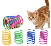 WLngtv Lot de 12 jouets interactifs pour chat - Jouets colorés pour chat - Ressorts hélicoïdaux en plastique - Jouets interactifs durables pour taper, mordre et chasse
