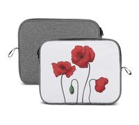 Wlntrophic Housse pour ordinateur portable 14" Motif coquelicots et flocons de neige