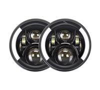 WLNWERDPKK Voiture Phare Avant Pour JK Pour LJ Pour CJ Pour Hummer Voiture Pour Tout-OffRoad 4x4 7 Pouces Phare Led Salut Feux De Croisement H4 DRL Dot 12V 24V Auto Phares(Dark Grey)