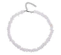 WLONLINE Collier Puka Shell Tour de Cou Blanc, Coquillage Brisé, 46 cm, Femme et Homme, Madame, Collier, 10420555031