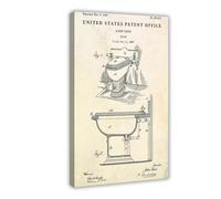 WLQZFRWV Bidet 1888 Brevet Invention Blueprint Poster sur toile pour chambre à coucher, bureau, chambre, cadeau 50 x 75 cm