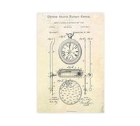 WLQZFRWV Chronomètre 1889 Brevet Stop Watch Invention Blueprint Poster sur toile Décoration murale pour salon, chambre à coucher 40 x 60 cm