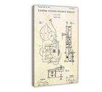 WLQZFRWV Horloge à remonter sur toile vintage avec inscription « Alarm Clock 1885 » pour décoration de chambre à coucher, bureau, chambre, cadeau 30 x 45 cm