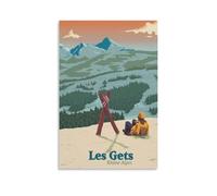 WLQZFRWV Les Gets - Poster sur toile des Alpes françaises - Décoration de chambre à coucher, bureau, chambre - Cadeau - 30 x 45 cm