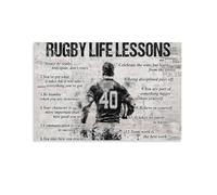 WLQZFRWV Poster personnalisé Leçons de vie de rugby (2) - Poster sur toile pour décoration de chambre à coucher, bureau, chambre, cadeau - 30 x 45 cm