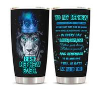 WLRAPSKY - Cadeau pour neveu, neveu de la part d'une tante, neveu de la part d'une tante, neveux - Idée cadeau pour neveu - Cadeau pour le meilleur neveu - Verre en acier inoxydable de 590 ml