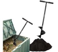 WLSANX Outil d'agitation de compost Pro, barre tournante de compost de 84,8 cm, aérateur de compost manuel et outil de mélange pour bacs à compost d'extérieur, accessoires de compostage Noir