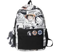 WLStore Sac à Dos One Pie Luffy Wanted - Sac à Dos Manga Anime Grande Capacité - Cartable Unisexe pour École, Lycée, Voyage, Ordinateur Portable et Loisirs