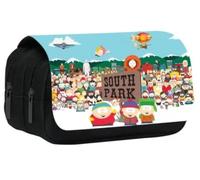 WLStore Trousse Double Compartiment Thème South P ark - Grande Capacité - Fournitures Scolaires - Fermetures Zippées - Idée Cadeau Fan