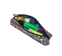 WLStore Trousse Manga Personnages animé Kawaii- Rangement Crayons & Stylos - Tissu Résistant avec Fermeture Éclair - Idéale École & Cadeau Enfant Univers des dresseurs de créatures Pikachu