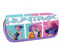 WLStore Trousse Scolaire Double Compartiment Chasseurs -Violet - Idéale Collège & Lycée