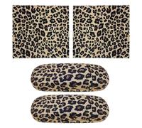 wlsvega 2 pièces Lunettes Rigide,Boite A Lunette,éTui à Lunettes Coque Dure | Motif LéOpard,Compact Et Portable,Comprend un Chiffon De Nettoyage,Convient pour Ranger Divers Types de Lunettes