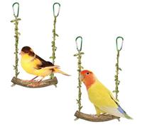 wlsvega 2 Pièces Perchoir Perroquet - BalançOire pour Oiseaux - Jouet Perruche - Accessoires pour Cage à Oiseaux, AdaptéS à Tous LesOiseaux de Petite et Moyenne Taille