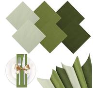 wlsvega 60 Pièces Feuilles Serviette Vert Sauge,Serviette Papie rVert 33cm