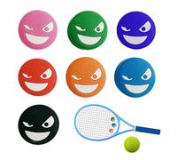 wlsvega 7 StüCk Tennis DäMpfer - DäMpfer TennisschläGer - Tennis DäMpfer Lustig - Einzigartiger LäChelnder Ausdruck, Langlebiges Silikon,Geeignet FüR TennisschläGer und BadmintonschläGer