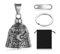 wlsvega Guardian Bell - Cloche Moto - Porte Bonheur Moto - Style Punk Avec Porte-CléS Porte-Bonheur, Convient pour DéCorer Les Motos, Les VéLos (Livré Avec un Sac en Velours et un Porte-Cloche)