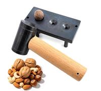 WLSYX Kit De Casse-Noix Manuel, Outil D'ouverture De Noix De Macadamia, Casse-Noix Robuste avec Base en Fer Et Marteau, Tailles D'alésage Coniques (12 Mm/16 Mm/19 Mm), pour Châtaignes, Noisettes