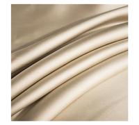 WLTYSM Drap Housse Drap-Housse en Soie de mûrier, Quatre Coins avec Bande élastique, Housse de Matelas, Drap de lit de Couleur Unie (Color : Shallow Khaki, Size : 180x200x25cm)