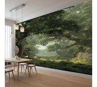 Wlujhia Papier Peint Jungle Forêt Tropical Papier Peint Panoramique Cerf Animaux Sauvages Décoration Murale Pour Salon, Chambre, Tapisserie Murales Intissé Poster Tableaux, 300x210 cm