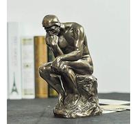 WLVG Décorations d'art de Bureau pour l'étude de café de Bureau de Salon, Artisanat de Statues de penseur en Bronze, Sculptures Faites à la Main par Auguste Rodin Bronze 20x10x8cm (8x4x3inch)