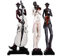 WLVG Jazz Band Statues Figurines Sculptures Antiquités Objets de Collection Artisanat Ornement Maison Salon Décoration, Statue en résine Abstraite , pour Salon, Chambre à Coucher, Salle à Manger,
