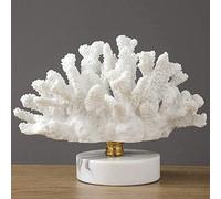 WLVG Statue de Corail Blanc Sculpture Décorations pour la Maison Figurine Antiquités Objets de Collection Artisanat Ameublement Nordique Méditerranée Résine Décorations pour la Maison Chambre cré
